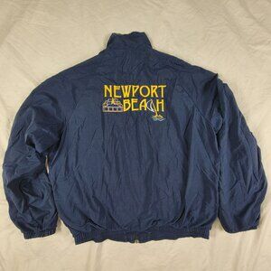 Purcells Activewear Newport Beach Adults XL Blue Full Zip Jacket California